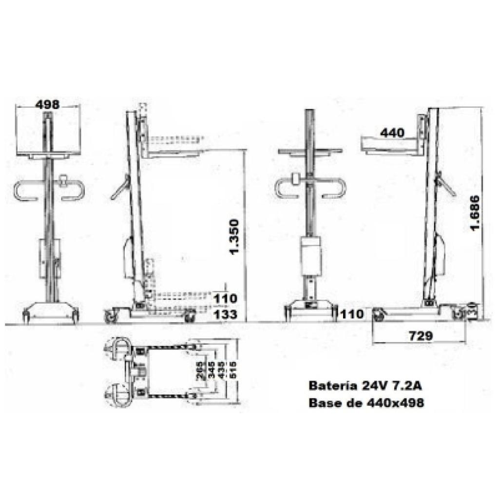 Apilador eléctrico 90 kg a 1.350 mm 3